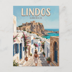 Carte Postale Lindos Grèce