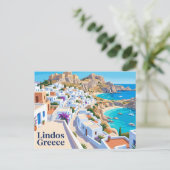 Carte Postale Lindos Grèce (Debout devant)