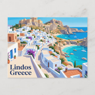Carte Postale Lindos Grèce
