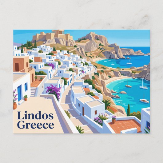 Carte Postale Lindos Grèce (Devant)