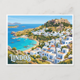 Carte Postale Lindos Grèce
