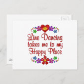Carte Postale Line Dancing Happy Place (Devant / Derrière)
