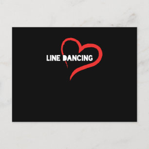 Carte Postale Line Dancing Heart Country Music Cowboy Cowgirl Gi