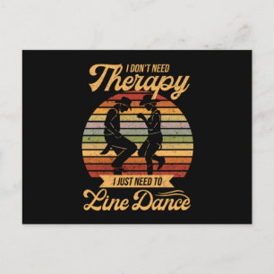 Carte Postale Line Dancing is My Therapy Retro Line Dancer Cadea