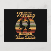 Carte Postale Line Dancing is My Therapy Retro Line Dancer Cadea (Devant)