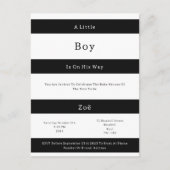 Carte Postale Linear Chic Black And White Stripes Baby Invite Br (Devant)