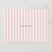 Carte Postale Linear Pink and White Stripes Happy Birthday Card (Devant)
