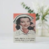 Carte Postale L'infirmière est mon nom (Debout devant)