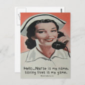 Carte Postale L'infirmière est mon nom (Devant / Derrière)