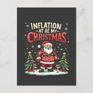 Carte Postale L'inflation a mangé mon Noël drôle Père Noël Econo