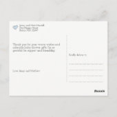 Carte Postale Linge de bébé bleu | Merci (Dos)