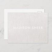 Carte Postale Linge de lit beige clair simple et moderne, profes (Devant / Derrière)