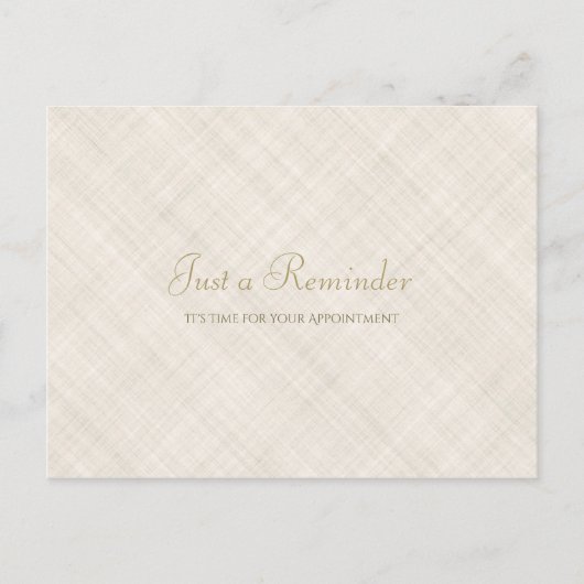 Carte Postale Linge de lit simple beige élégant Script Rendez-vo (Devant)