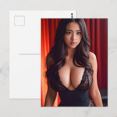 Carte Postale Lingerie en dentelle noire (Devant / Derrière)