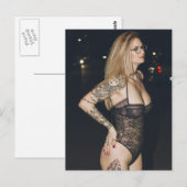 Carte Postale Lingerie tatouée Modèle photo (Devant / Derrière)