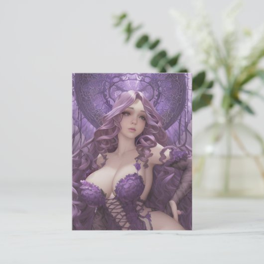 Carte Postale Lingerie violette (Debout devant)