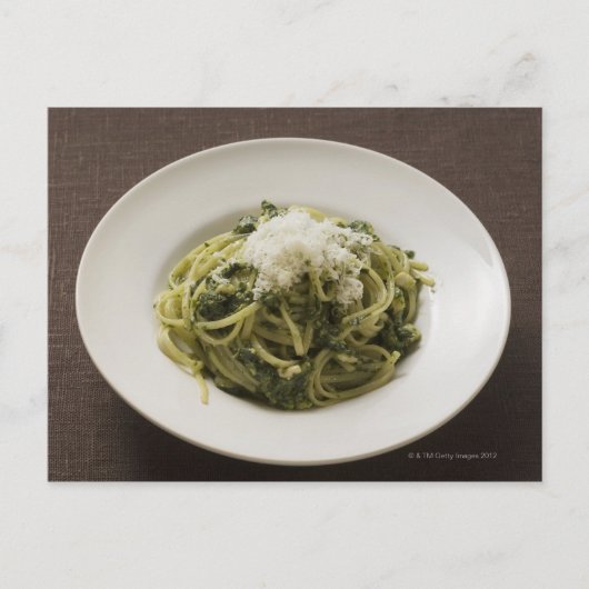 Carte Postale Linguine avec pesto et parmesan (Devant)