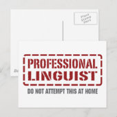 Carte Postale Linguiste professionnel (Devant / Derrière)