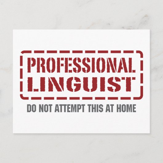 Carte Postale Linguiste professionnel (Devant)