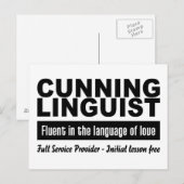 Carte postale Linguiste rustique, personnaliser (Devant / Derrière)