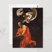 Carte Postale L'inspiration de Saint Matthieu, Caravaggio (Devant / Derrière)