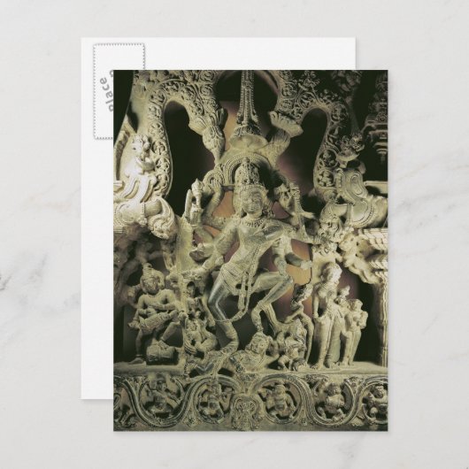 Carte Postale Lintel avec Shiva Nataraja, dynastie Kakatiya (Devant / Derrière)