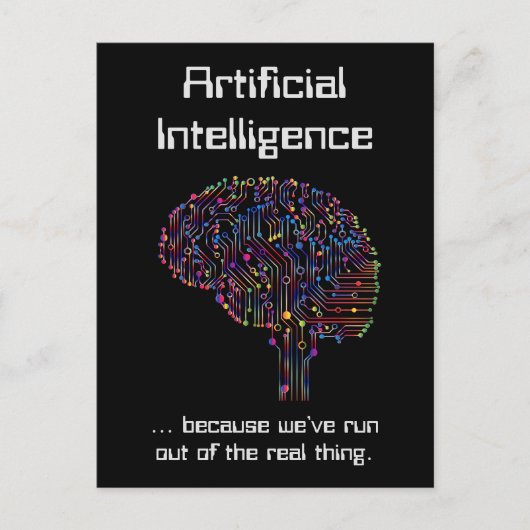 Carte Postale L'intelligence artificielle contre la réalité (Devant)