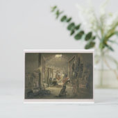 Carte Postale L'intérieur de la cabane d'un chef mandan, plaque  (Debout devant)