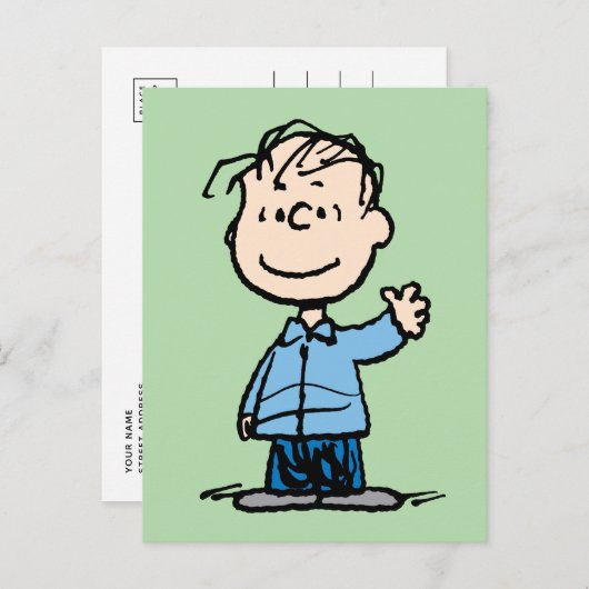 Carte Postale Linus agitant la main (Devant / Derrière)