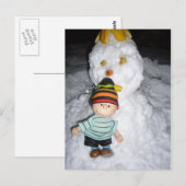 Carte Postale linus et neige (Devant / Derrière)