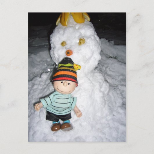 Carte Postale linus et neige (Devant)
