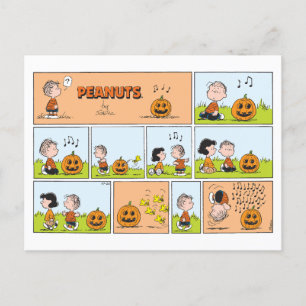 Carte Postale Linus & Lucy   Chanter Jack-O-Lantern