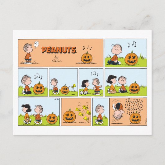 Carte Postale Linus & Lucy | Chanter Jack-O-Lantern (Devant)