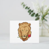 Carte Postale Lion à la Rose (Debout devant)