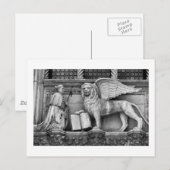CARTE POSTALE LION À VENT DE VENISE B/W (Devant / Derrière)