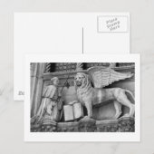 CARTE POSTALE LION À VENT DE VENISE B/W (Devant / Derrière)