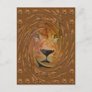 Carte Postale Lion Abstrait Safari Art
