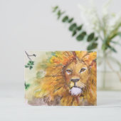 Carte postale Lion aquarelle (Debout devant)