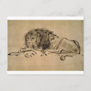 Carte Postale Lion au repos par Rembrandt