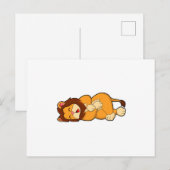 Carte Postale Lion au sommeil (Devant / Derrière)