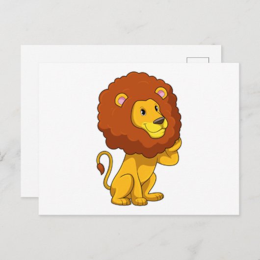 Carte Postale Lion aux Boucles (Devant / Derrière)