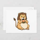 Carte Postale Lion avec Burger (Devant / Derrière)