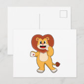 Carte Postale Lion avec cœur (Devant / Derrière)
