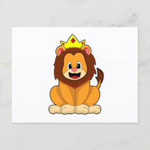 Carte Postale Lion avec couronne