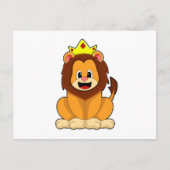Carte Postale Lion avec couronne (Devant)