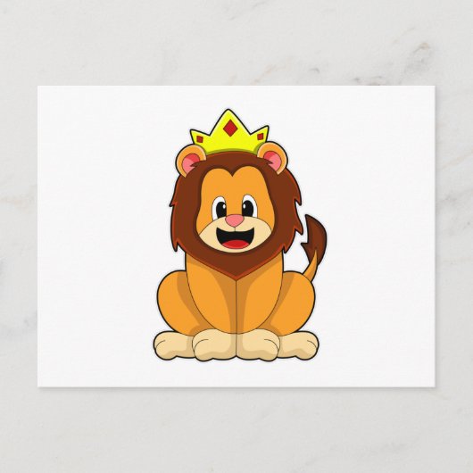 Carte Postale Lion avec couronne (Devant)