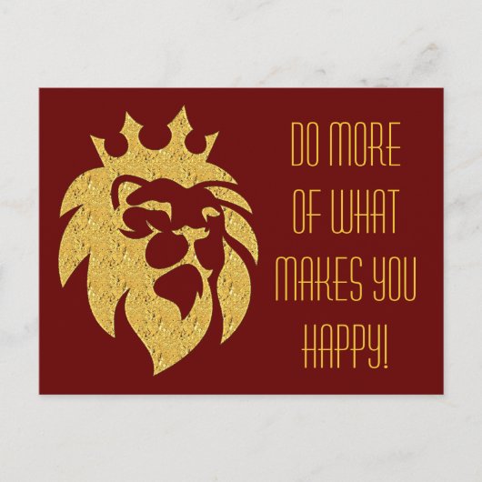 Carte Postale Lion Avec Couronne - Style Or 1 (Devant)