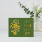 Carte Postale Lion Avec Couronne - Style Or 2 (Debout devant)