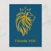 Carte Postale Lion Avec Couronne - Style Or 2 (Devant)