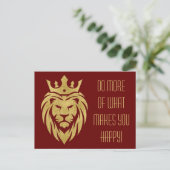 Carte Postale Lion Avec Couronne - Style Or 3 (Debout devant)